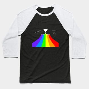 Rainbow cat face Baseball T-Shirt